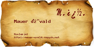 Mauer Évald névjegykártya
